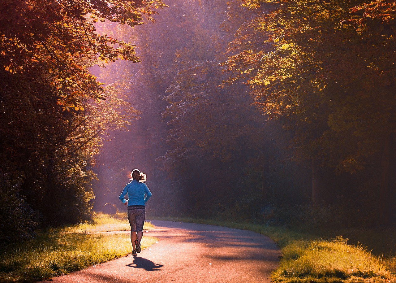 to run, woman, morning